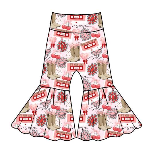 Valentine Print Bell Bottoms