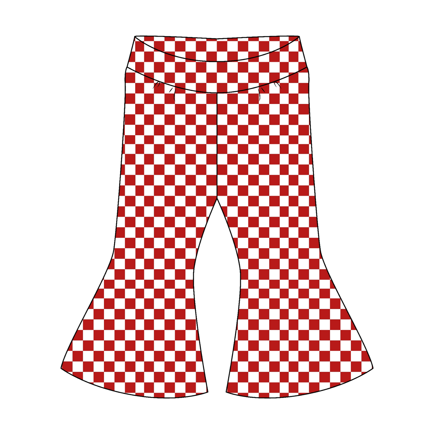 Retro Valentine Flare Pants- Customizable