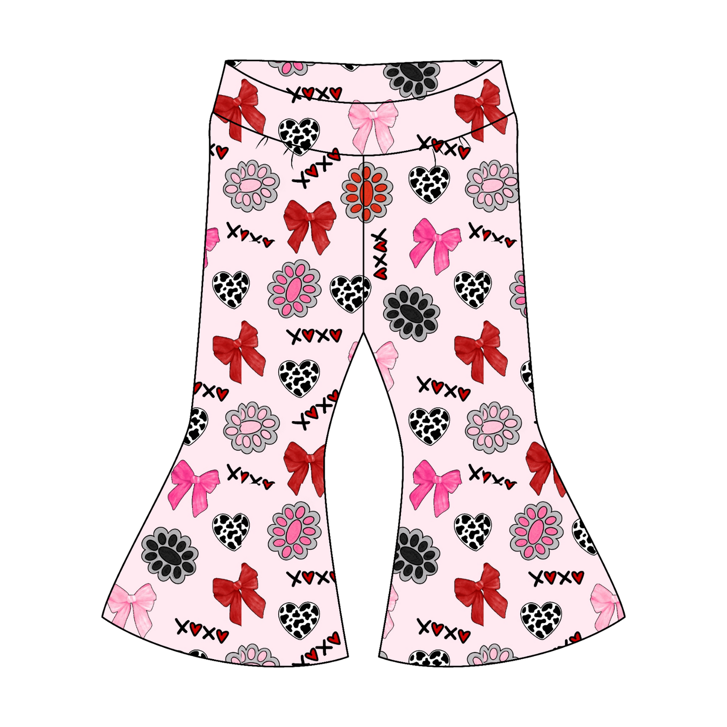 Retro Valentine Flare Pants- Customizable