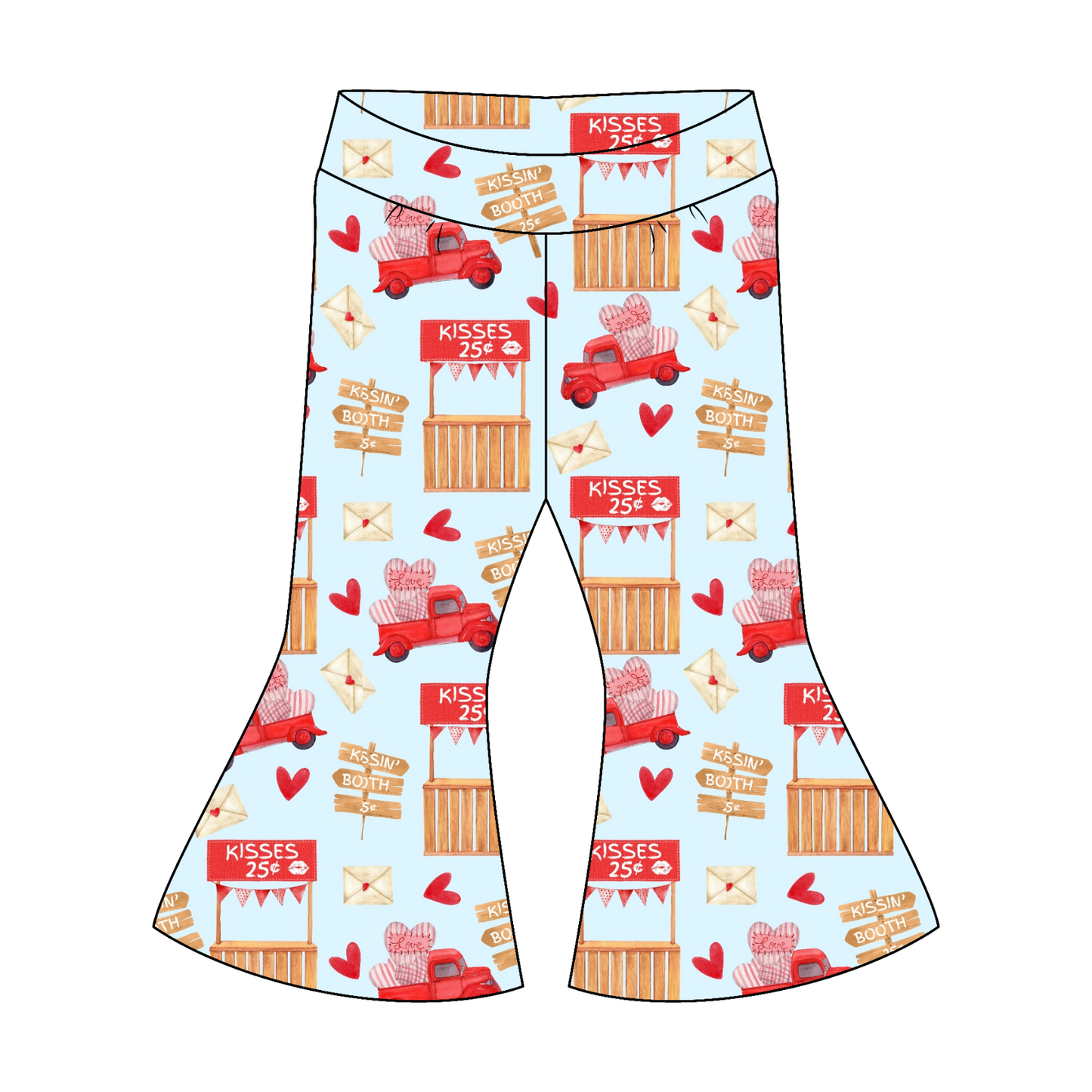 Retro Valentine Flare Pants- Customizable