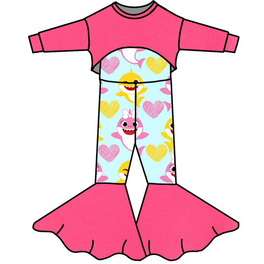 Valentine Honey-Top Bell Romper- Customizable