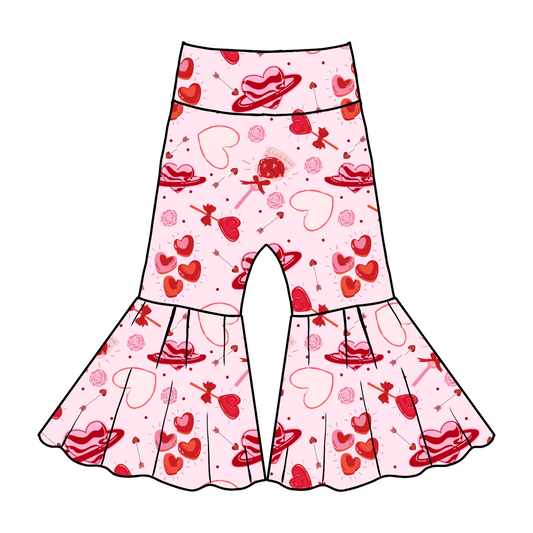 Valentine Print Bell Bottoms