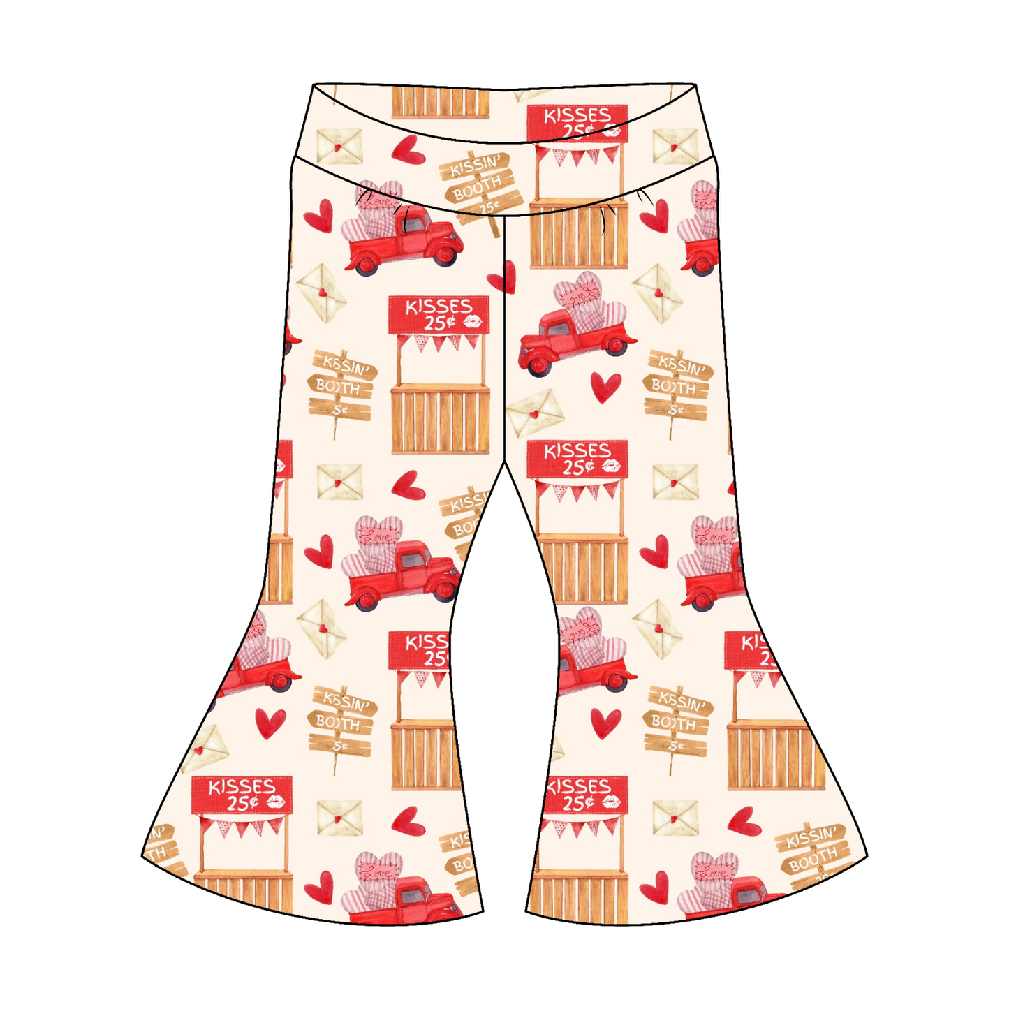 Retro Valentine Flare Pants- Customizable