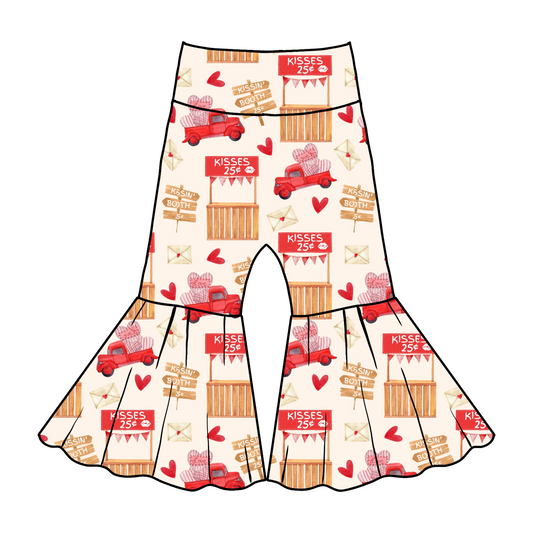 Valentine Print Bell Bottoms