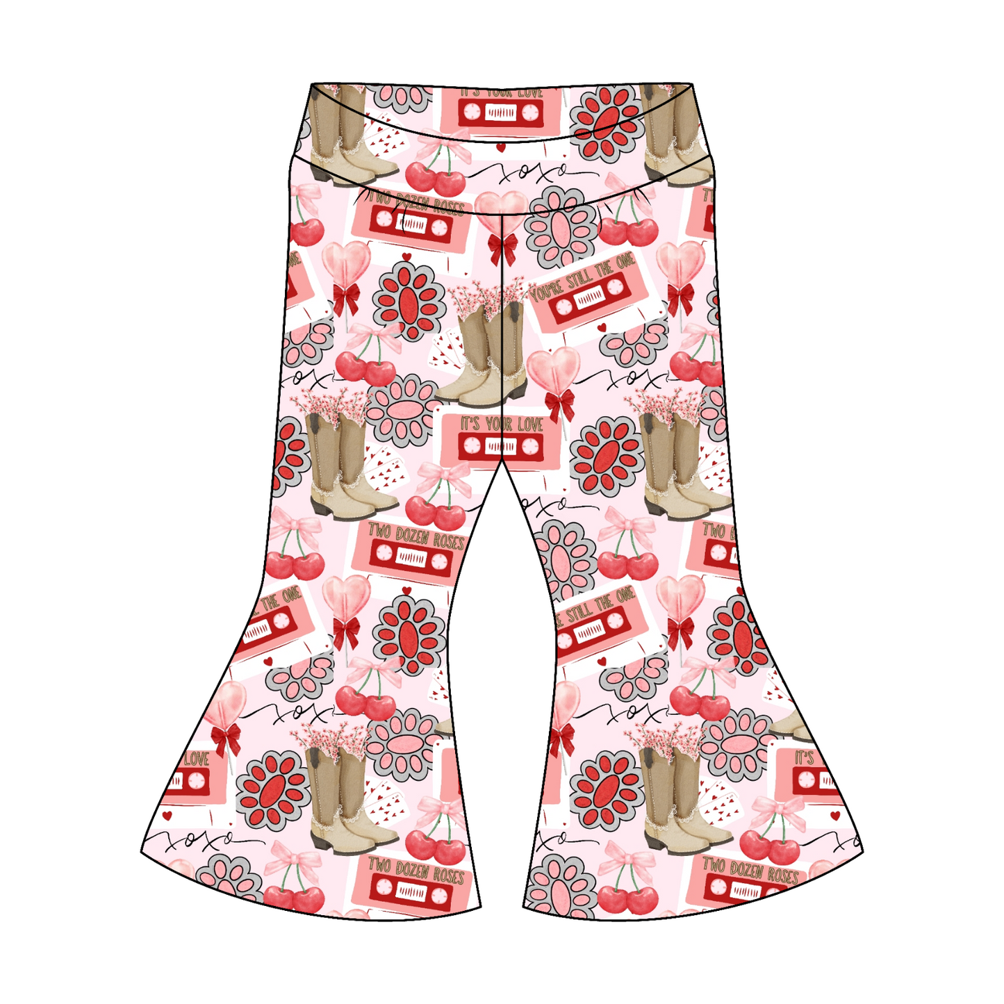 Retro Valentine Flare Pants- Customizable